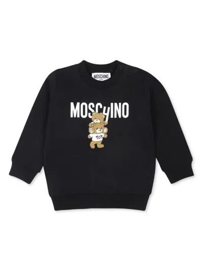 Moschino Babies' Teddy-logo Sweatshirt In Black