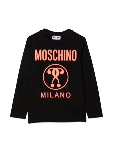 Moschino Kids' Felpa Double Question Mark In Black