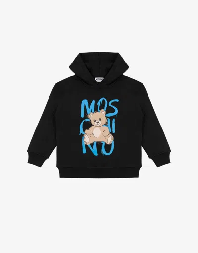 Moschino Felpa In Cotone Con Cappuccio  Teddy Bear In Black