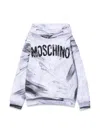 Moschino Felpa In Cotone Con Cappuccio In White