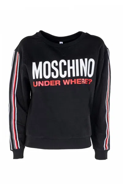 Moschino Felpa Nera Girocollo  Under Where? In Black