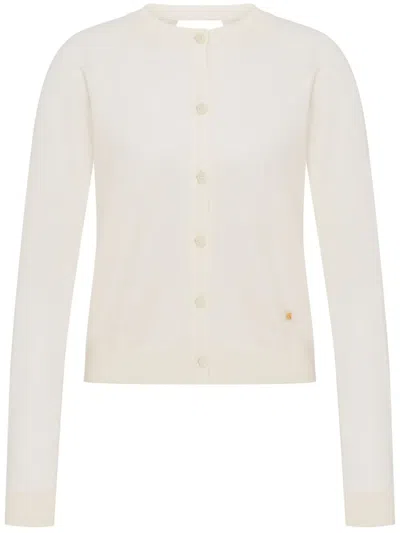 Moschino Fine-knit Cardigan In White