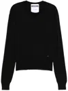 Moschino Wool Knit Crewneck Sweater In Black