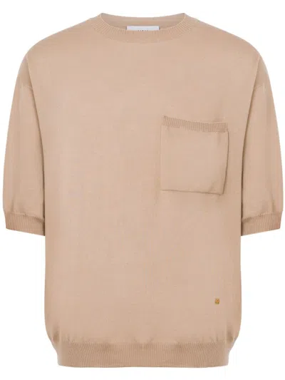 Moschino Fine-knit T-shirt In Neutrals