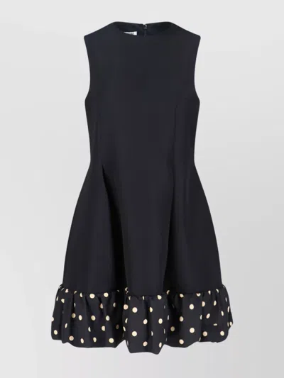 Moschino Fitted Bodice Sleeveless Dress With Ruffled Hem In Black