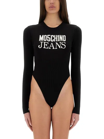Moschino Fitted Bodysuit With Bold Logo Print