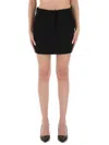 Moschino Fitted Mini Skirt With Subtle Side Pockets In Black
