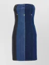 Moschino Fitted Strapless Mini Dress With Contrast Stitching