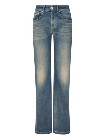 Moschino Five Pockets Flared Jeans In Blue