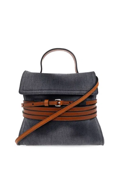 Moschino Flap Handbag In Black