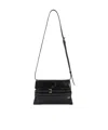 Moschino Structured Leather Shoulder Bag With Adjustable Strap In Black
