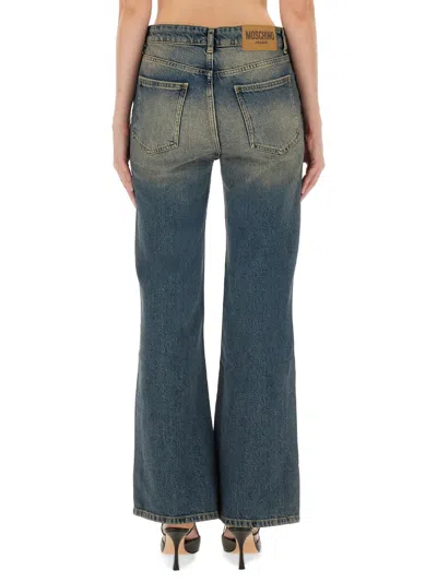 Moschino Flare Fit Denim Jeans In Blue