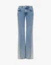 Moschino Flare Pants In Bicolor Denim In Blue