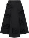 Moschino Stretch-cotton Poplin Midi Skirt In Black