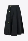 Moschino Women's "poplin Skirt With Buttons" In Black