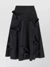 Moschino Stretch-cotton Poplin Midi Skirt In Black