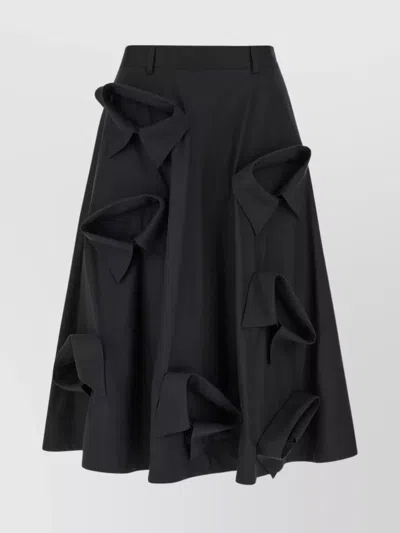 Moschino Flared Hem Stretch Cotton Skirt In Black