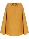 Moschino Drawstring Flared Skirt In Yellow