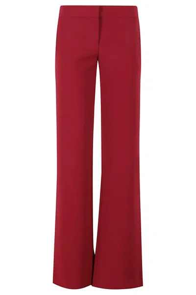 Moschino Flared Stretch Pants With Medium Waist In Red