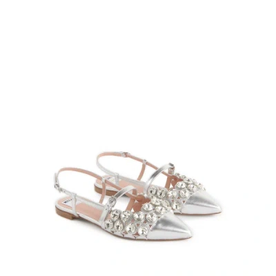 Moschino Flat Pointed-toe Sandals In White