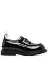 Moschino Patent-leather Loafers In Black