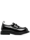 Moschino Patent-leather Loafers In Black