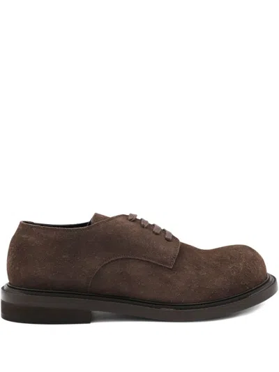 Moschino Lace-up Brogues Leather Sole In Brown