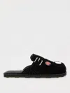 Moschino Buckle Detail Sandals With Embellished Flat Sole In Black