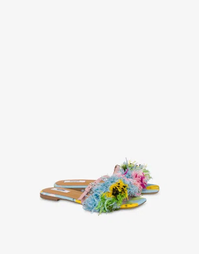 MOSCHINO FLAT TUFTING SANDALS