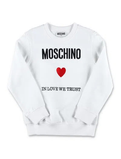 Moschino Kids' Fleece Logo In White