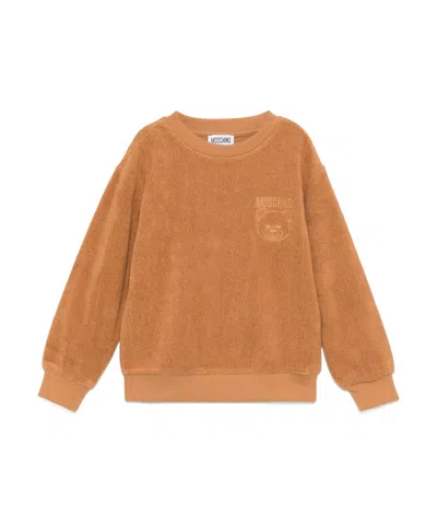 Moschino Fleece Sweatshirt In Brown