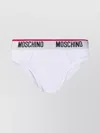 Moschino Flexible Waistband Cotton Hosiery In White