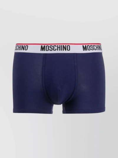 Moschino Flexible Waistband Stretch Socks In Blue