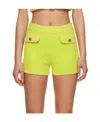 Moschino Flip Bag Design Terry Shorts In Yellow