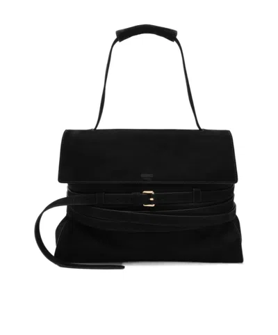 Moschino Flip Shoulder Bag In Black