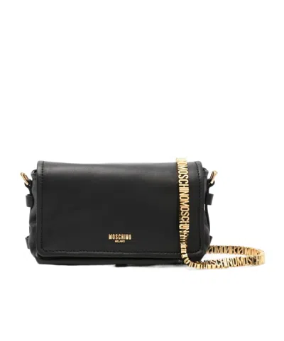 Moschino Flip Shoulder Bag In Black