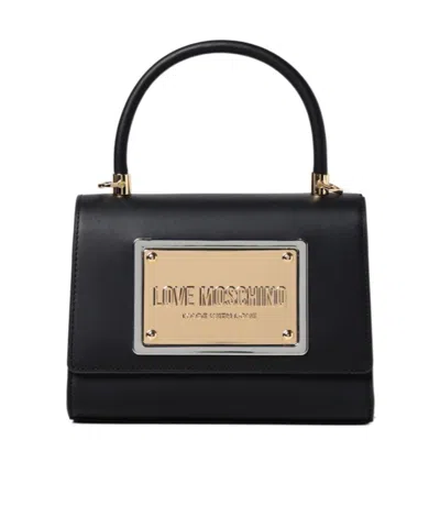 Moschino Flip Shoulder Bag In Black