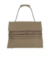 Moschino Flip Shoulder Bag In Gray