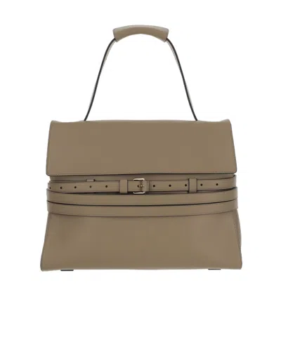 Moschino Flip Shoulder Bag In Gray