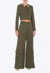Moschino Floral Applique Cropped Jacket