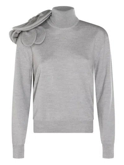 MOSCHINO FLORAL-APPLIQUÉ ROLL-NECK KNITWEAR