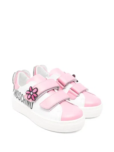 Moschino Floral-appliqué Sneakers In White