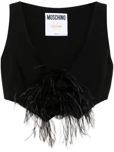 Moschino Women's Vests With Rose In Black