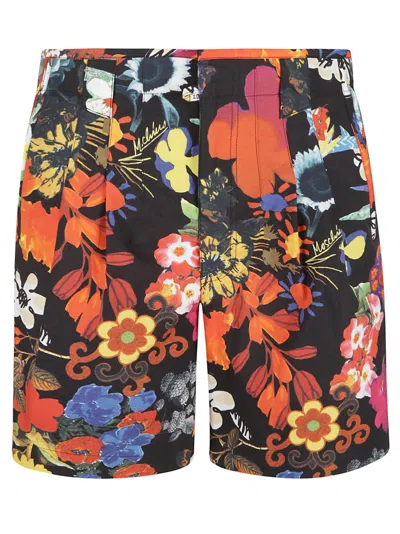 Moschino Floral Buttoned Shorts In Multicolor