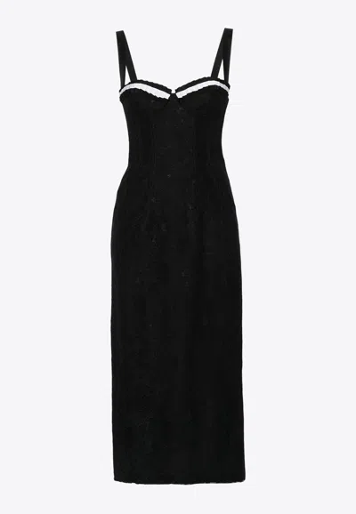Moschino Floral Lace Midi Dress