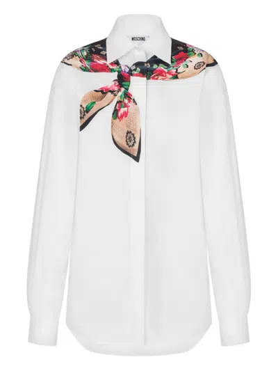 Moschino Floral-pattern Scarf-embellished Shirt In Multi