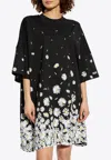 Moschino Floral-pattern Short-sleeved Mini Dress In Black