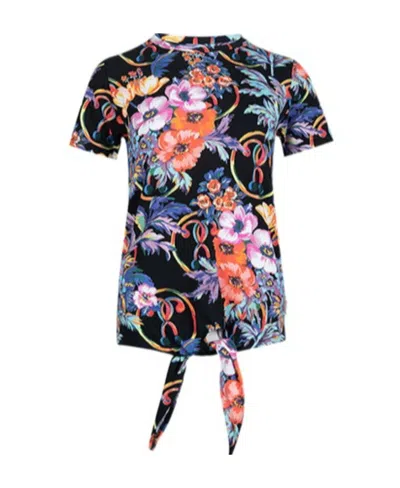 Moschino Floral Pattern T-shirt In Black