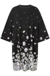 Moschino Floral-pattern Short-sleeved Mini Dress In Black