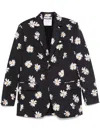 Moschino All-over Daisy Print Blazer In Black